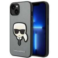 Etui KARL LAGERFELD Apple iPhone 14 Plus Saffiano Karl`s Head Patch Srebrny Hardcase