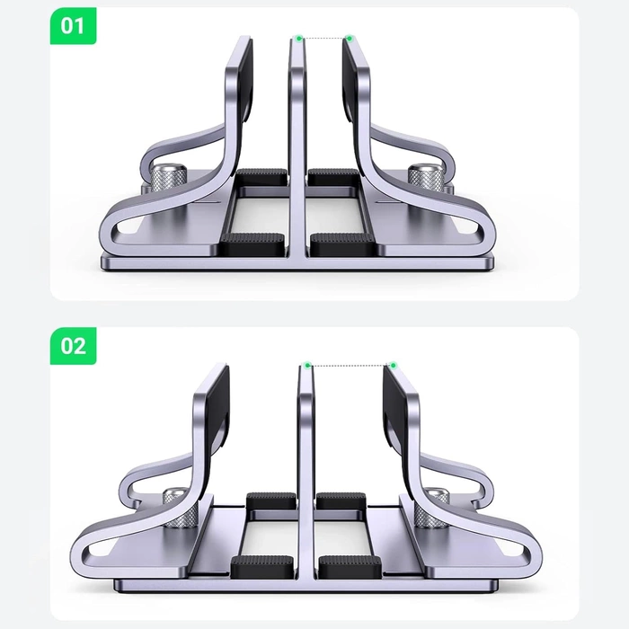 Ugreen aluminiowy pionowy stojak uchwyt podstawka na laptop tablet srebrny (LP258)