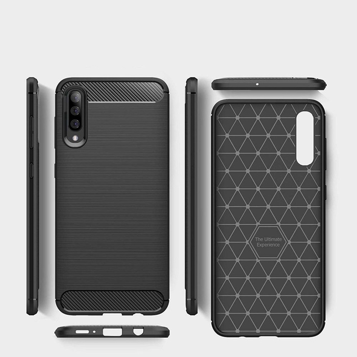 Etui Samsung Galaxy A70 Carbon Silikon Pokrowiec