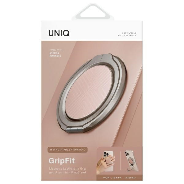 UNIQ Gripfit 360 Magnetic                 Mount&Kickstand Uchwyt Magnetyczny różowy/blush pink