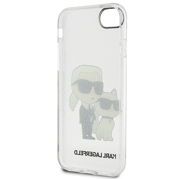 Etui Karl Lagerfeld KLHCI8HNKCTGT iPhone 7/8/ SE 2020 / SE 2022 transparent hardcase Gliter Karl&Choupette Case