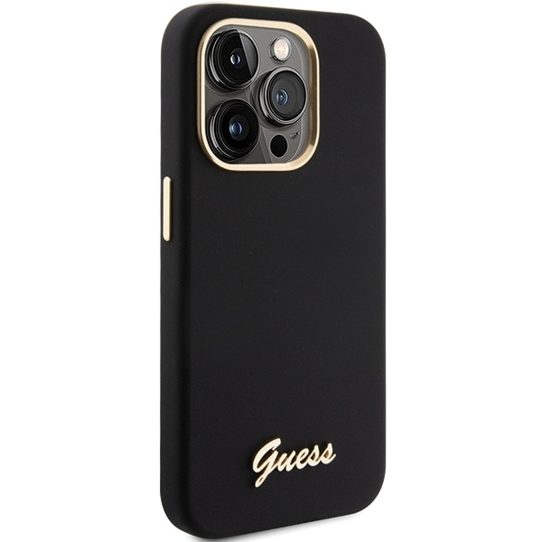 Etui Guess GUHCP15XSMBSLK iPhone 15 Pro Max 6.7" czarny/black hardcase Silicone Script Metal Logo & Frame Case