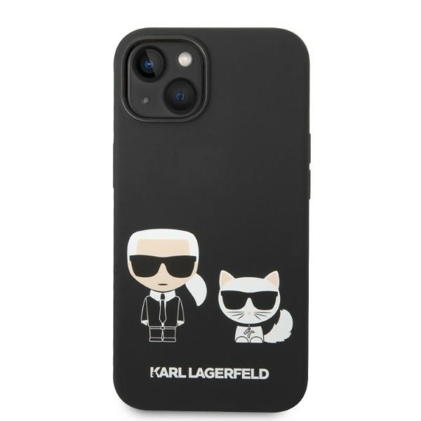 Etui KARL LAGERFELD Apple iPhone 14 Liquid Silicone Karl & Choupette Magsafe Czarny Hardcase