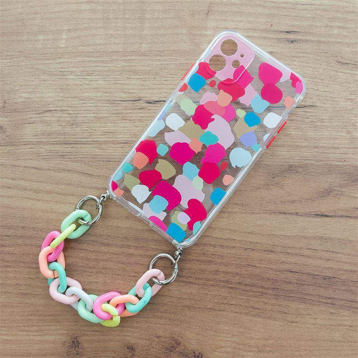 Color Chain Case żelowe elastyczne etui z łańcuchem łańcuszkiem zawieszką do Samsung Galaxy S21+ 5G (S21 Plus 5G) wielokolorowy (2)