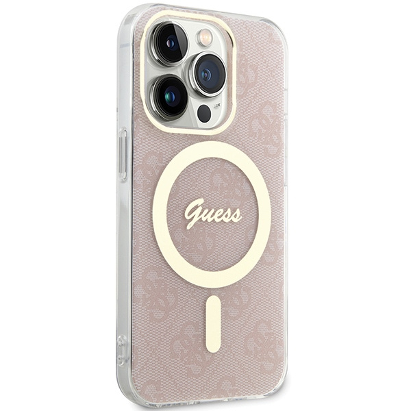 Etui Guess GUHMP15LH4STP iPhone 15 Pro 6.1" rózowy/pink hardcase IML 4G MagSafe Case