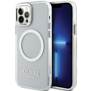 Etui Guess GUHMP12MHTRMS iPhone 12/12 Pro 6.1" srebrny/silver hard case Metal Outline Magsafe Case