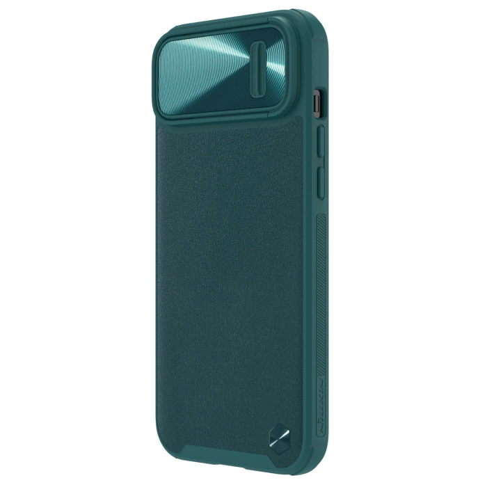 Nillkin CamShield Leather S Case etui iPhone 14 Plus pokrowiec z osłoną na aparat zielone