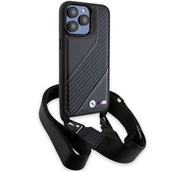 Etui Bmw Bmhcp15l23pscck Iphone 15 Pro 6.1" Czarny/black Hardcase M Edition Carbon Stripe & Strap Case