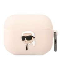 Karl Lagerfeld KLAPRUNIKP AirPods Pro cover różowy/pink Silicone Karl Head 3D