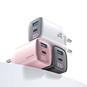 USAMS Ład. siec. CC229 30W GaN USB-C/USB-A Fast Charging XC Series czarny/black CC229TC01