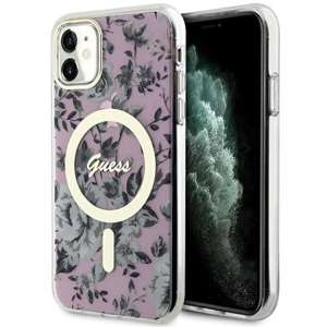 Etui Guess GUHMN61HCFWSP iPhone 11 / Xr 6.1" różowy/pink hardcase Flower MagSafe Case