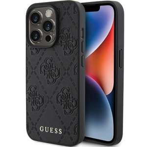 Etui Guess GUHCP15XP4EPMK iPhone 15 Pro Max 6.7" czarny/black hardcase Leather 4G Stamped Case