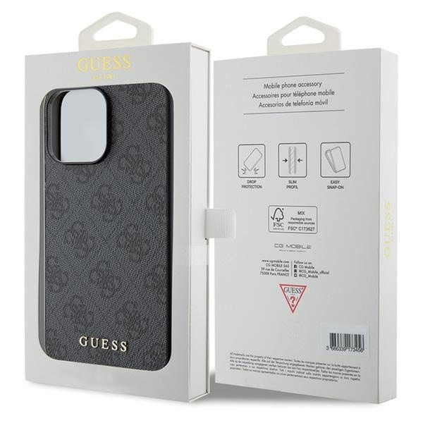 Etui Guess GUHCP15XG4GFGR iPhone 15 Pro Max 6.7" szary/grey hard case 4G Metal Gold Logo Case