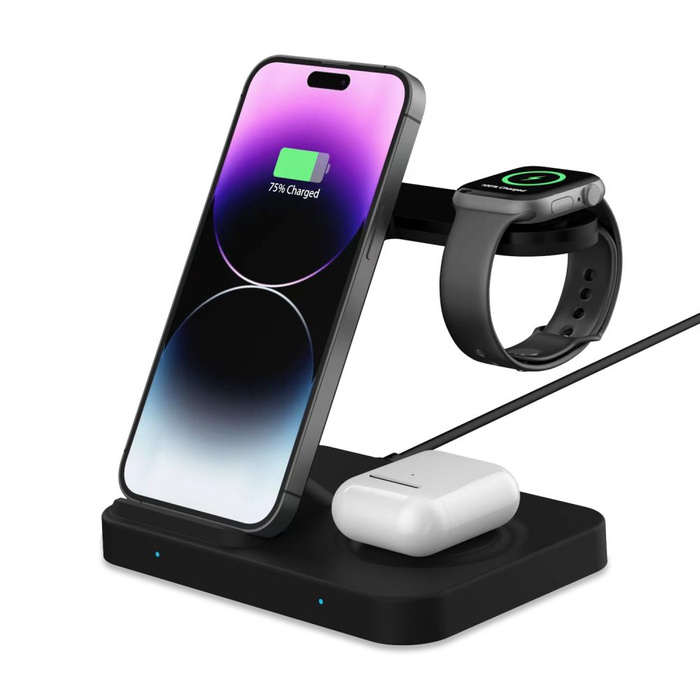 Ładowarka Indukcyjna Tech-Protect A11 3 In1 Wireless Charger Black