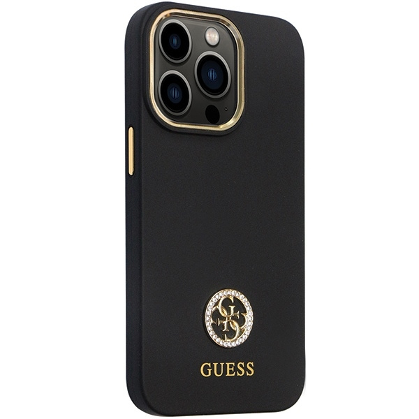 Etui Guess GUHCP13XM4DGPK iPhone 13 Pro Max 6.7" czarny/black hardcase Silicone Logo Strass 4G Case