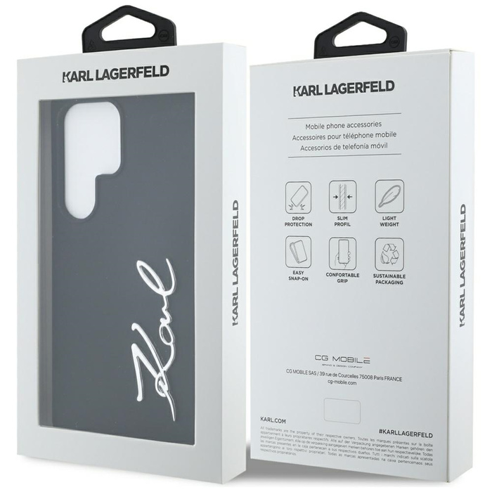 Etui Karl Lagerfeld Silicone Metal        Signature Logo do Samsung Galaxy S25 Ultra czarny