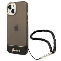 Etui GUESS Apple iPhone 14 Plus Translucent Pearl Strap Czarny Hardcase