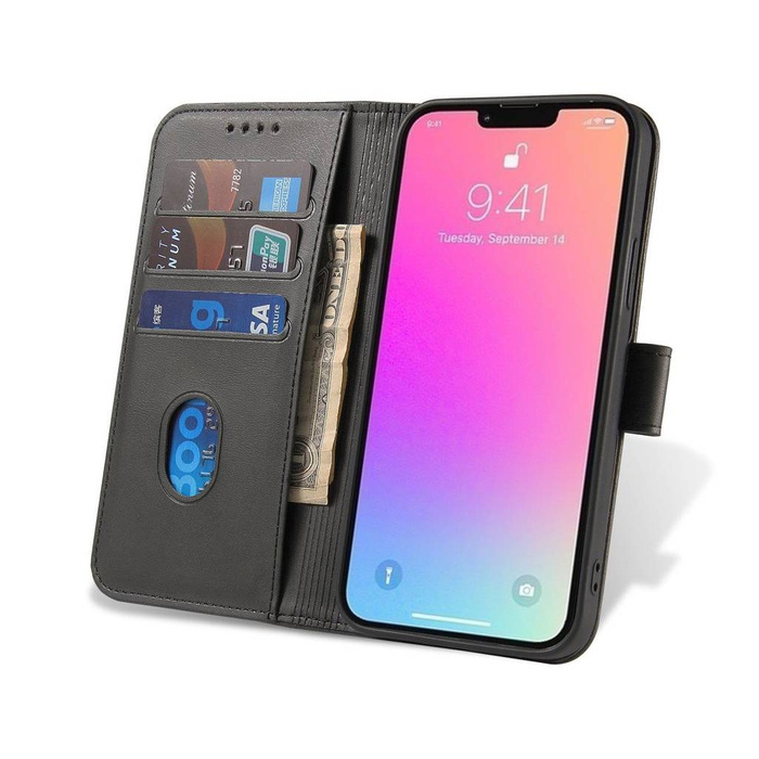 Etui Magnet Case etui Motorola Moto E32 pokrowiec z klapką portfel podstawka czarne Case