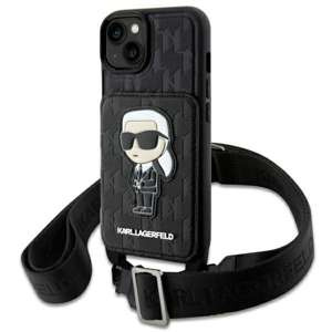 Etui Karl Lagerfeld KLHCP14SCSAKHPKK iPhone 14 6.1" hardcase czarny/black Crossbody Saffiano Monogram Ikonik Case