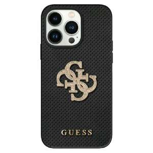 Etui Guess GUHCP15SPSP4LGK iPhone 15 6.1" czarny/black hardcase Leather Perforated 4G Glitter Logo Case