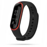 Pasek TECH-PROTECT Xiaomi Mi Band 3 / 4 Smooth Black-Red Czerwony 