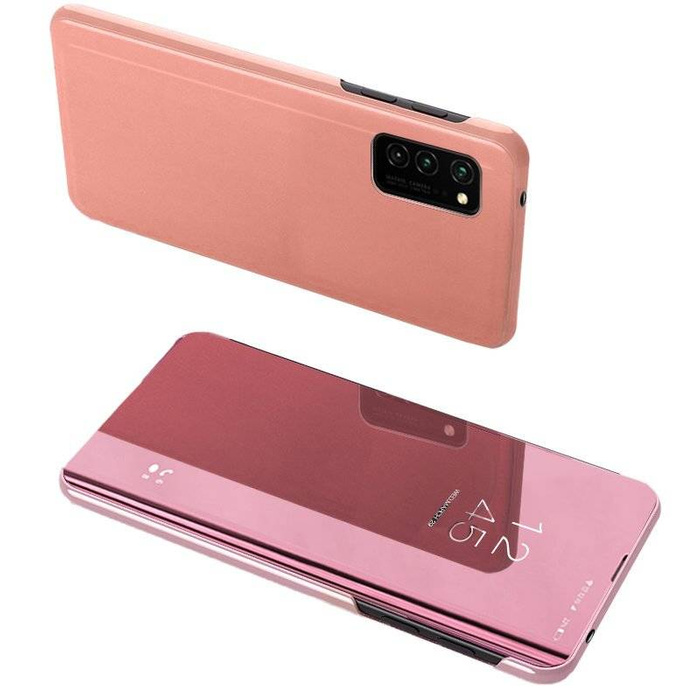 Clear View Case futerał etui z klapką Samsung Galaxy A72 4G różowy