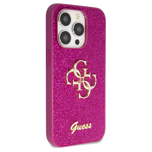 Etui Guess GUHCP15LHG4SGU iPhone 15 Pro 6.1" fioletowy/purple hardcase Glitter Script Big 4G Case