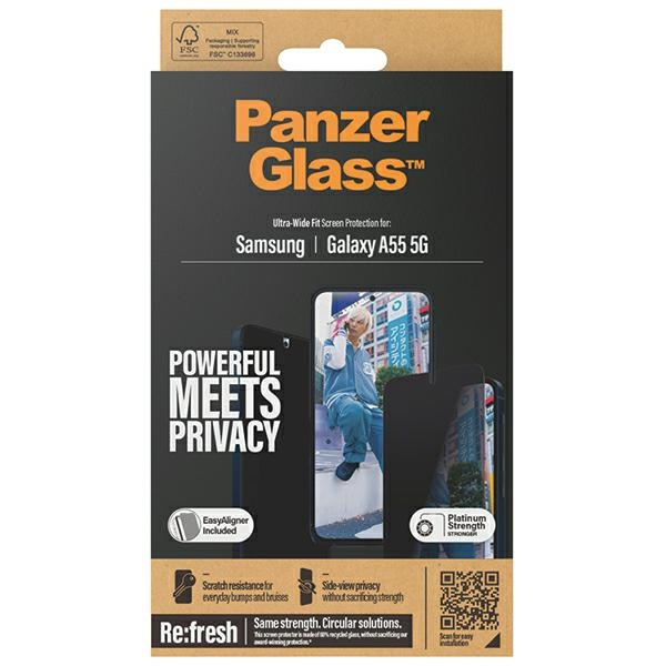 PanzerGlass Ultra-Wide Fit Sam A55 5G A556 Privacy Screen Protection Easy Aligner Included P7358