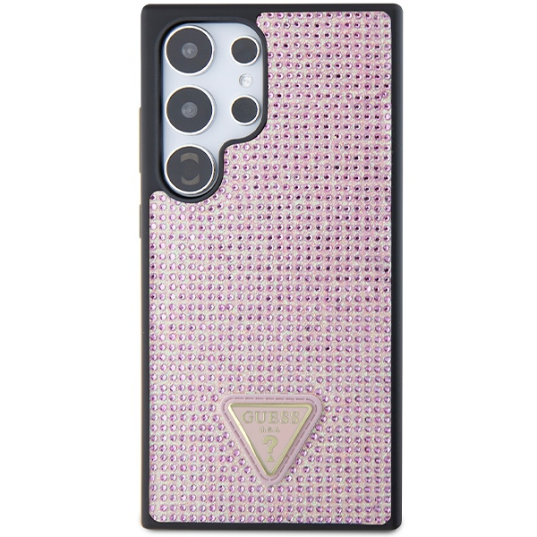 Etui Guess GUHCS24LHDGPPP S24 Ultra S928 różowy/pink hardcase Rhinestone Triangle Case