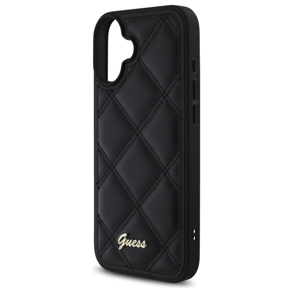 Etui Guess iPhone 16 Plus 6.7" czarny/black hardcase Quilted Metal Logo