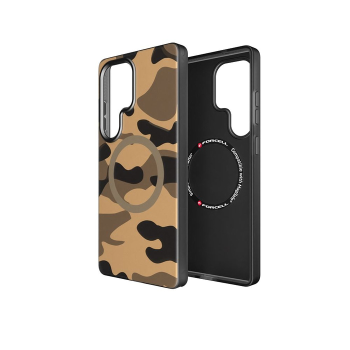 FORCELL F-PROTECT Levels z Dual Layer 4D technology, Military Drop-Test kompatybilny z MagSafe do SAMSUNG S25 ULTRA desert camo