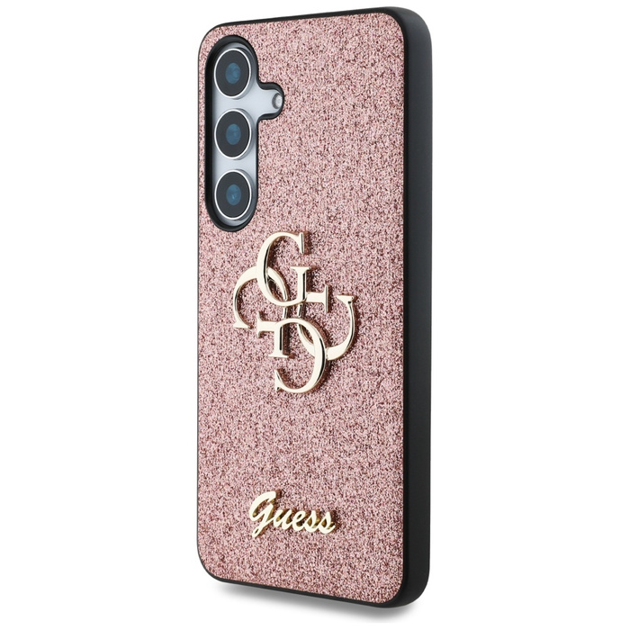 Etui Guess Fixed Glitter Big 4G Metal     Logo do Samsung Galaxy S25+ różowy