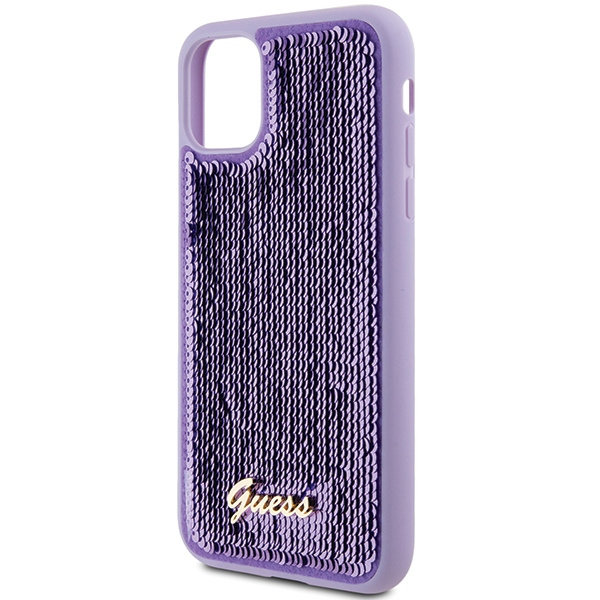 Etui Guess GUHCN61PSFDGSU iPhone 11 / Xr 6.1" fioletowy/purple hardcase Sequin Script Metal Case