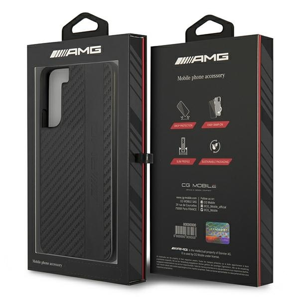 AMG AMHCS22SBLSCA S22 S901 czarny/black hardcase Carbon Stripe&Embossed