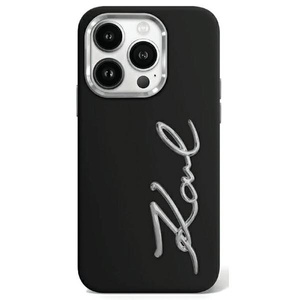 Etui Karl Lagerfeld KLHCP15LSCMSMVK iPhone 15 Pro 6.1" czarny/black hardcase Silicone Metal Script Logo