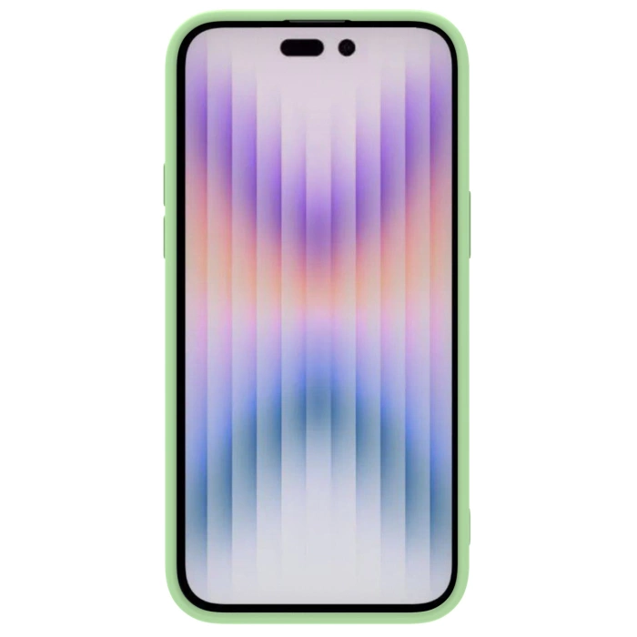 Silikonowe etui Nillkin CamShield Silky Silicone Case do iPhone 15 Pro Max z osłoną na aparat - miętowe