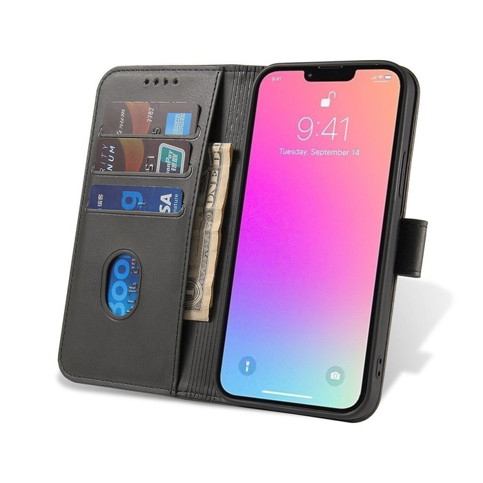 Etui z klapką i portfelem Magnet Case do Samsung Galaxy M14 - czarne