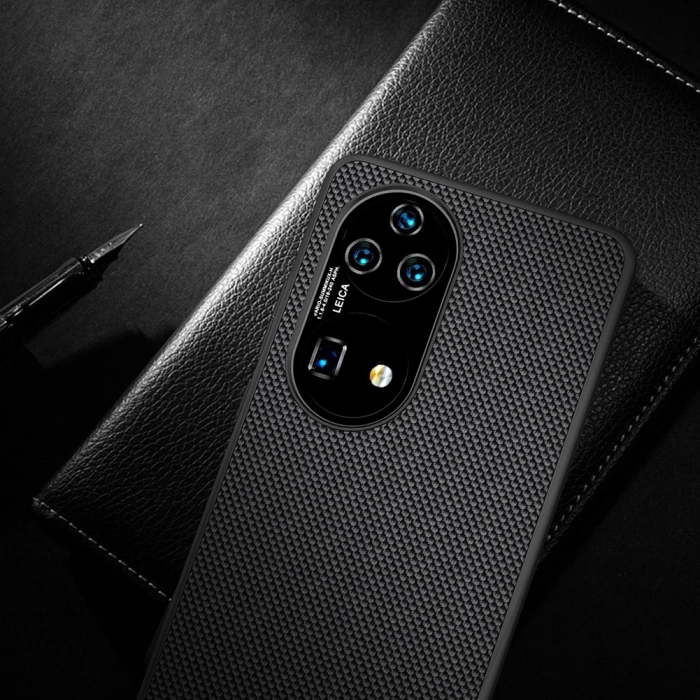 Nillkin Textured Case wytrzymałe wzmocnione etui z żelową ramką i nylonem na tyle Huawei P50 Pro czarny