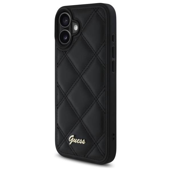 Etui Guess iPhone 16 Plus 6.7" czarny/black hardcase Quilted Metal Logo