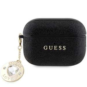 Etui Guess GUAP2PGEHCDK AirPods Pro 2 cover czarny/black Fixed Glitter Heart Diamond Charm Case