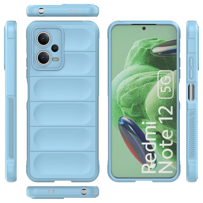 Etui Magic Shield Case etui do Xiaomi Redmi Note 12 5G / Poco X5 5G elastyczny pancerny pokrowiec jasnoniebieskie Case