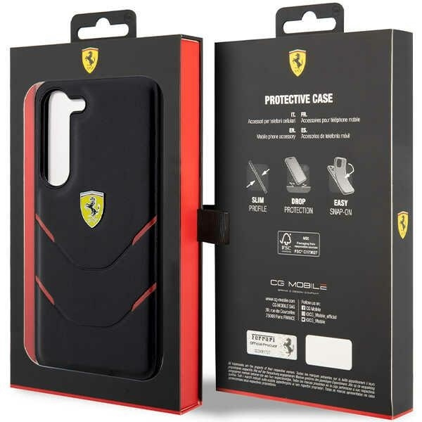 Etui Ferrari FEHCS23MPBAK S23 Plus S916 czarny/black hardcase Hot Stamp Lines