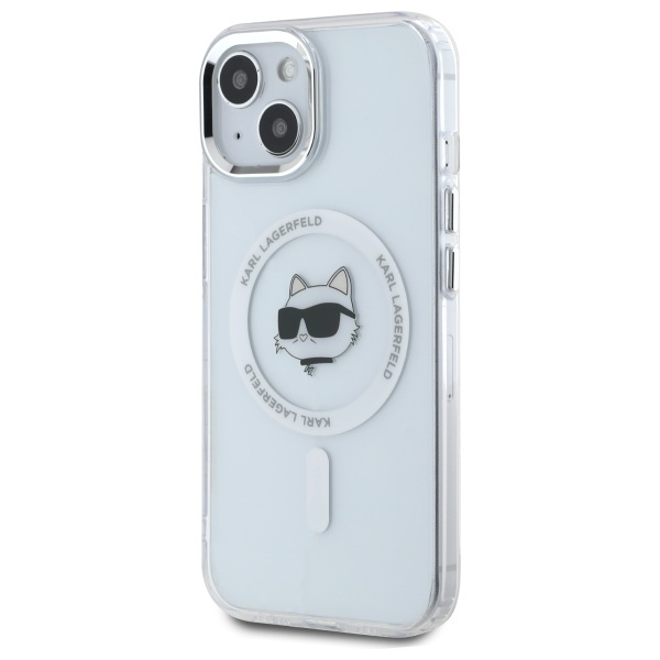 Karl Lagerfeld KLHMP15MHLSCHH iPhone 15   Plus 6.7" biały/white hardcase IML Metal Choupette Head MagSafe