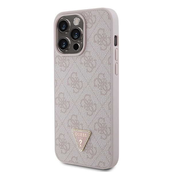 Etui Guess GUHCP15XP4TDPP iPhone 15 Pro Max 6.7" różowy/pink hardcase Leather 4G Diamond Triangle Case