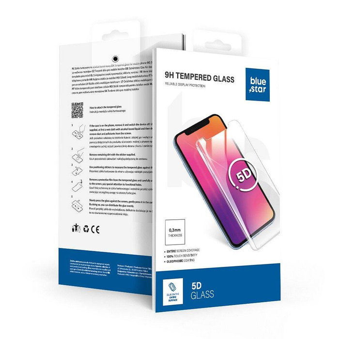 Szkło hartowane Blue Star 5D - do Samsung A55 5G (full glue/case friendly) - czarny