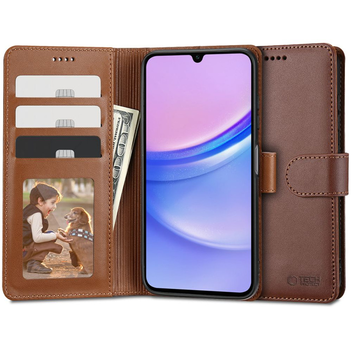 Etui Tech-protect Wallet Samsung Galaxy A15 4g / 5g Brown Case