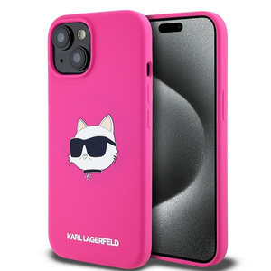 Etui Karl Lagerfeld KLHMP15MSCHPPLF iPhone 15 Plus / 14 Plus 6.7" różowy/fuschia hardcase Silicone Choupette Head MagSafe