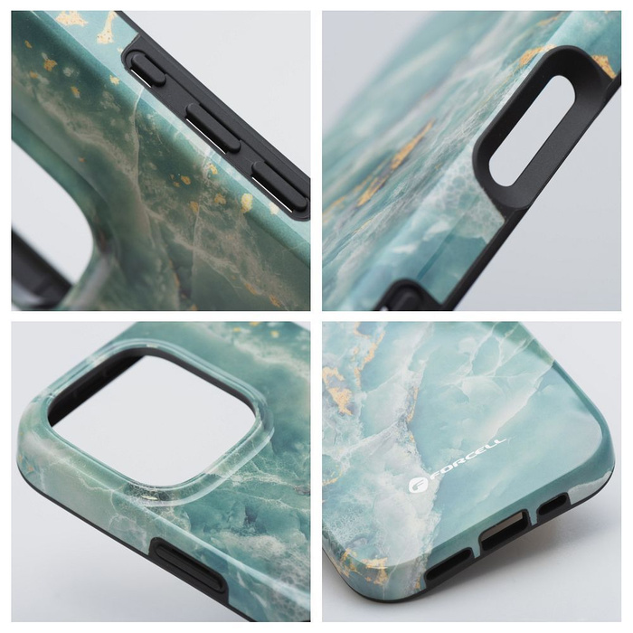 FORCELL F-PROTECT Mirage, Military Drop-Test futerał kompatybilny z MagSafe do IPHONE 16 PLUS green marble