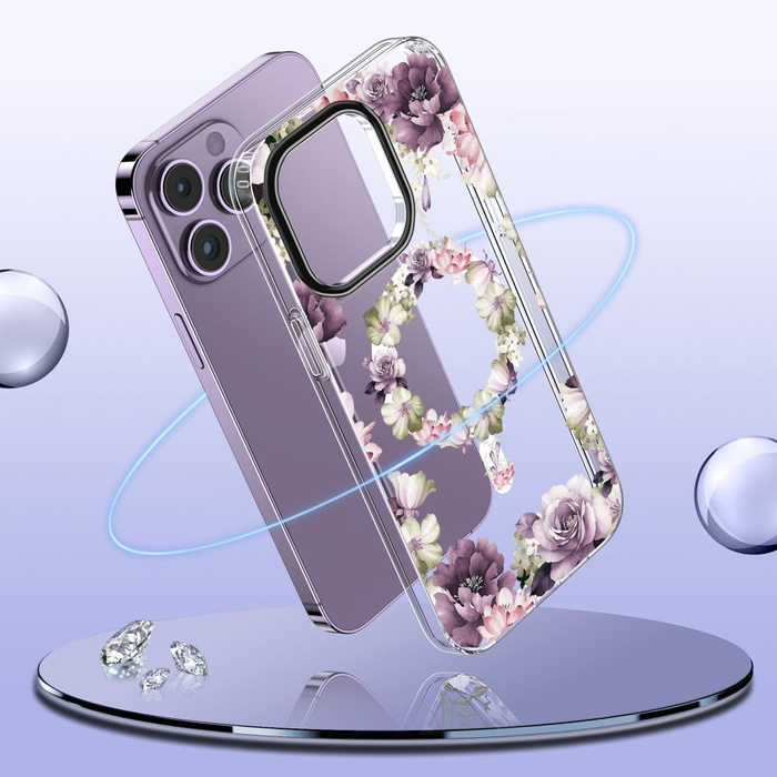 Etui Tech-protect Magmood Magsafe iPhone 14 Pro Rose Floral Case