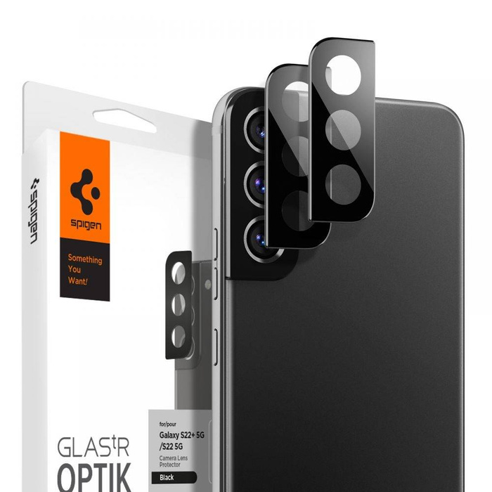 SPIGEN S22 S22+ PLUS BLACK OPTIK.TR CAMERA PROTECTOR 2-PACK SZKŁO NA APARAT 